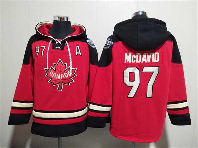 Men's Team Canada #97 Connor McDavid Red Black Ageless Must-Have Lace-Up Pullover Hoodie,We sell and wholesale Men's Team Canada #97 Connor McDavid Red Black Ageless Must-Have Lace-Up Pullover Hoodie on line form chian!